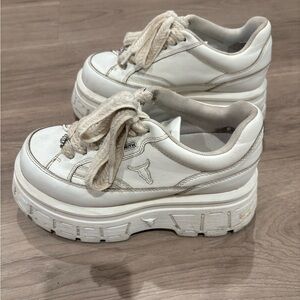 Women's White Platform Sneakers